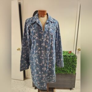 Denim & Co. Women's Blue Denim Button-Down Chore Jacket Barn Jacket Size S